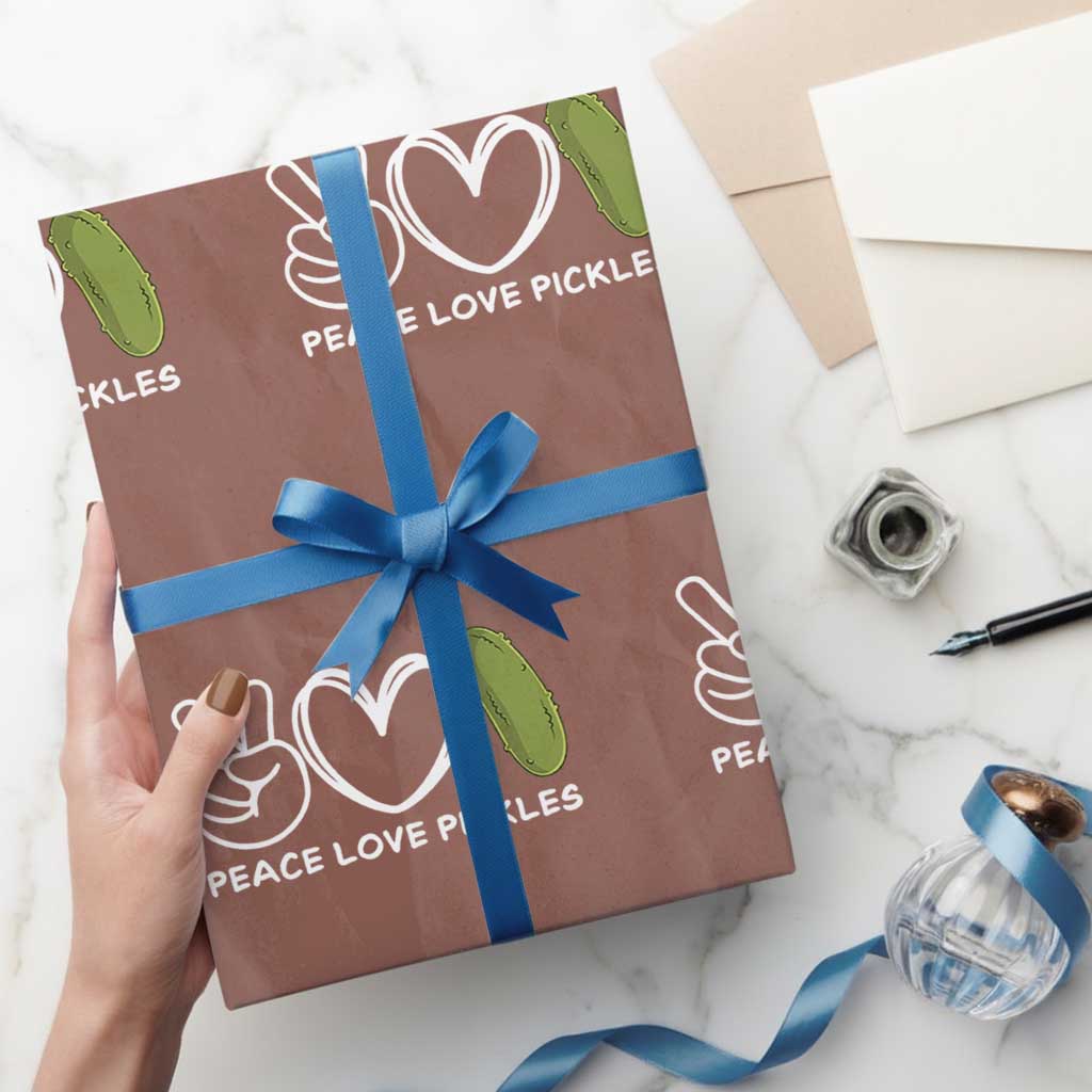 Peace Love Pickles Wrapping Paper Roll TS10 Mocha Print Your Wear