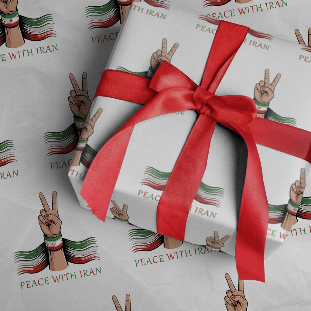 Peace With Iran Wrapping Paper Roll Support Iranian People For Peace TS12 White Print Your Wear