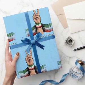 Peace With Iran Wrapping Paper Roll Support Iranian People For Peace TS12 Light Blue Print Your Wear