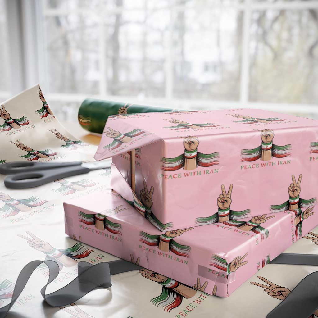 Peace With Iran Wrapping Paper Roll Support Iranian People For Peace TS12 Light Pink Print Your Wear