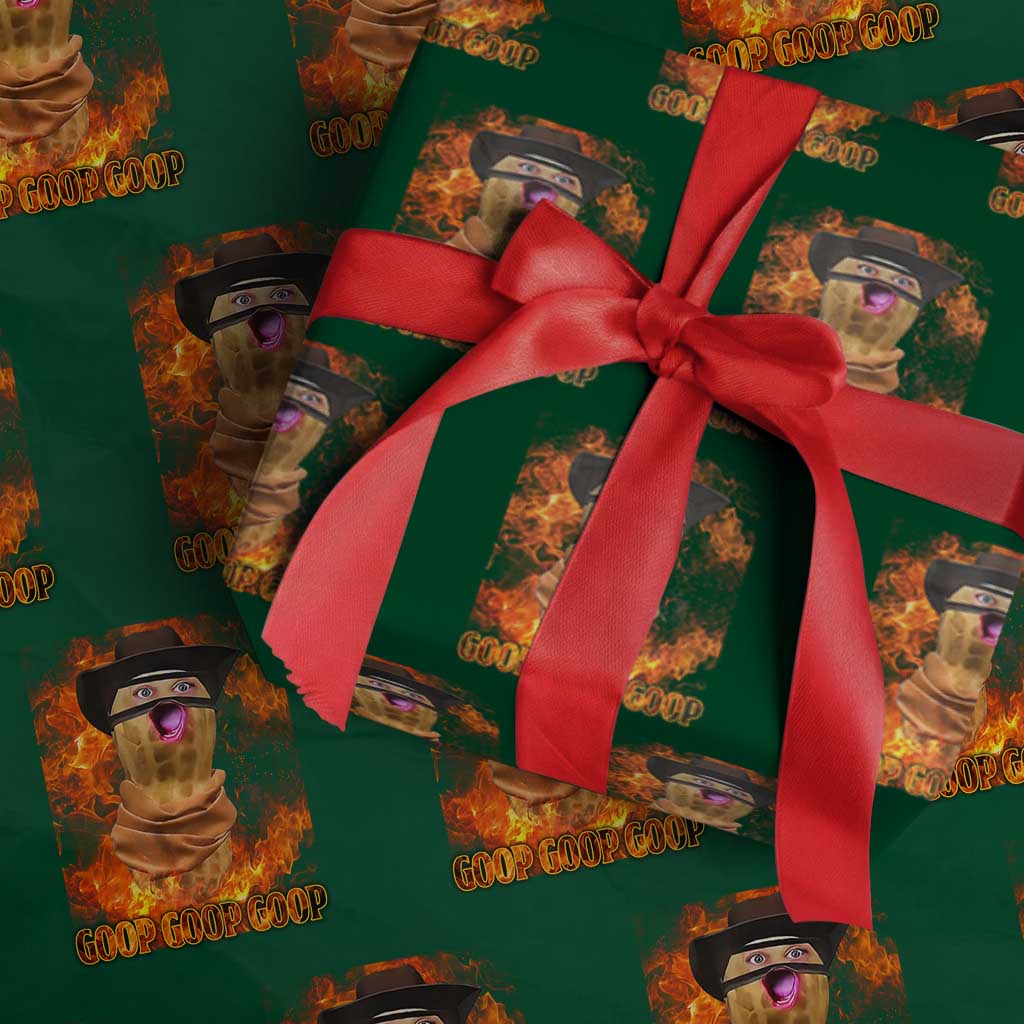 Peanut Goop Meme Wrapping Paper Roll Funny Bungulator TS10 Green Print Your Wear