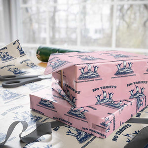 Penguins Against Tariffs Wrapping Paper Roll Resist Protest FDT Political TS14 Light Pink Print Your Wear