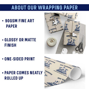 Penguins Against Tariffs Wrapping Paper Roll Resist Protest FDT Political TS14 Print Your Wear