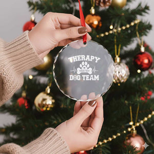 Personalized Therapy Dog Team Crystal Glass Ornament Custom Name TS10 Print Your Wear