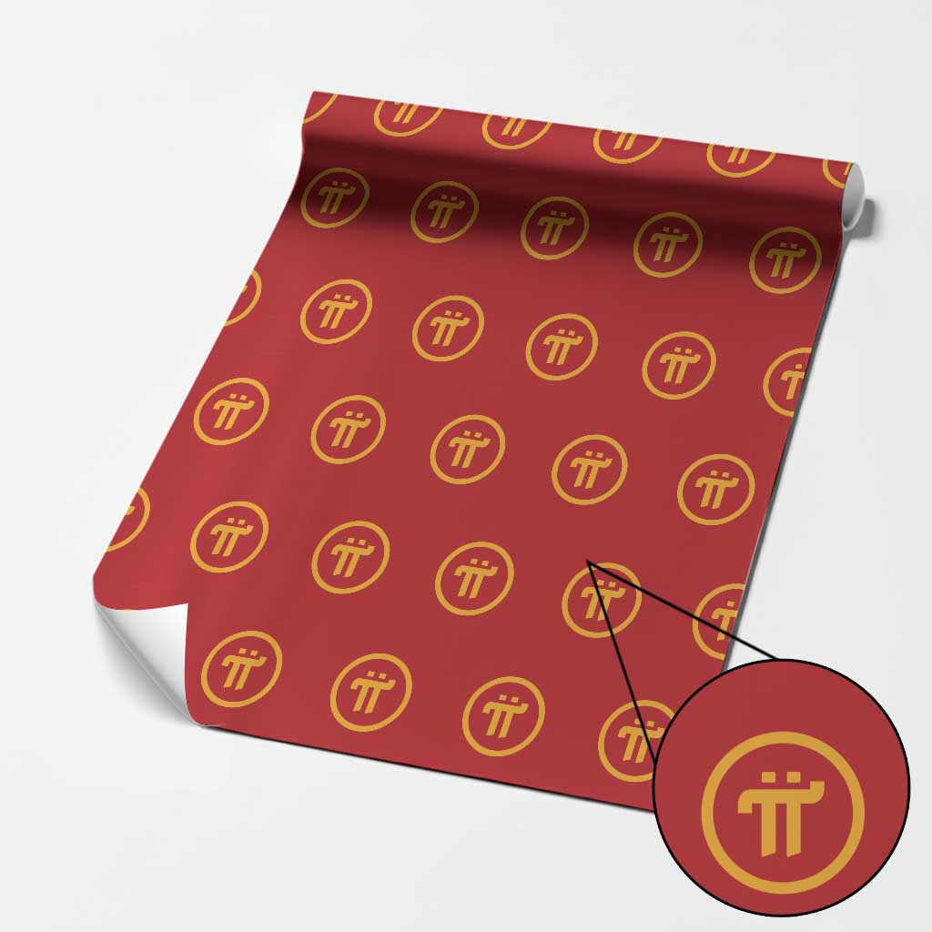 Pi Cryptocurrency Wrapping Paper Roll Crypto Coins Network TS02 Red Print Your Wear