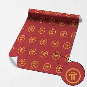 Pi Cryptocurrency Wrapping Paper Roll Crypto Coins Network TS02 Red Print Your Wear