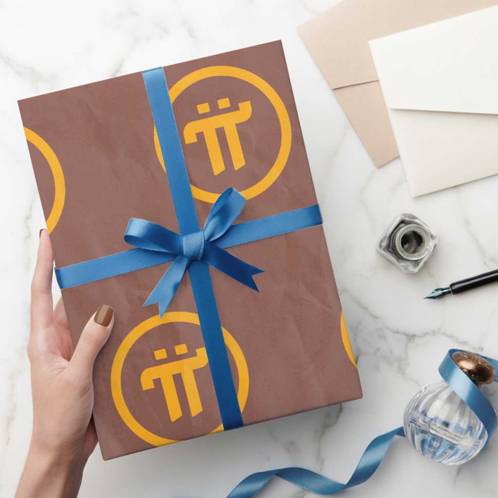 Pi Cryptocurrency Wrapping Paper Roll Crypto Coins Network TS02 Mocha Print Your Wear