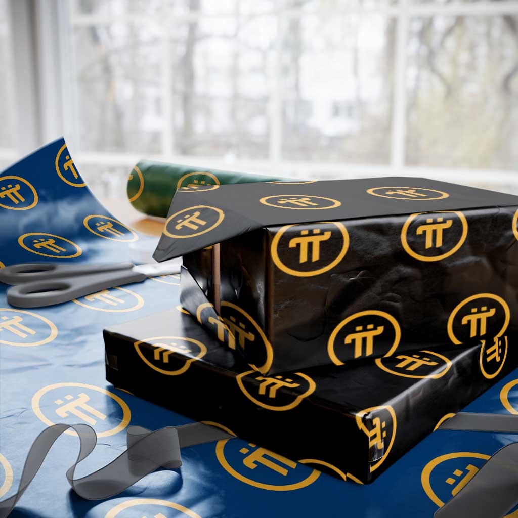 Pi Cryptocurrency Wrapping Paper Roll Crypto Coins Network TS02 Black Print Your Wear