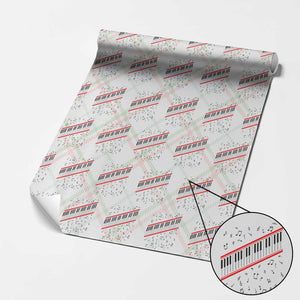 Piano Keyboard Graphic Wrapping Paper Roll Musical Notes Alignment Pianist TS02 Christmas Plaid Print Your Wear