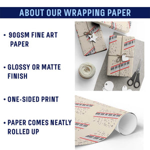 Piano Keyboard Graphic Wrapping Paper Roll Musical Notes Alignment Pianist TS02 Print Your Wear