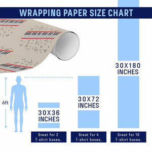 Piano Keyboard Graphic Wrapping Paper Roll Musical Notes Alignment Pianist TS02 Print Your Wear