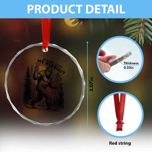 Please Save My Hideout Crystal Glass Ornament Bigfoot Forest Protector TS12 Print Your Wear