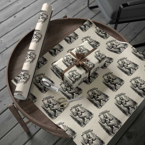 Please Save My Hideout Wrapping Paper Roll Bigfoot Forest Protector TS12 Beige Print Your Wear