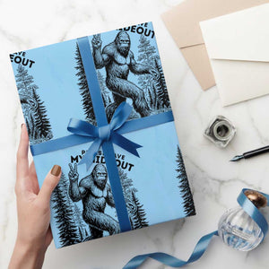 Please Save My Hideout Wrapping Paper Roll Bigfoot Forest Protector TS12 Light Blue Print Your Wear