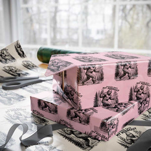 Please Save My Hideout Wrapping Paper Roll Bigfoot Forest Protector TS12 Light Pink Print Your Wear