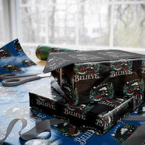 Polar Express Wrapping Paper Roll Christmas Believe TS10 Black Print Your Wear