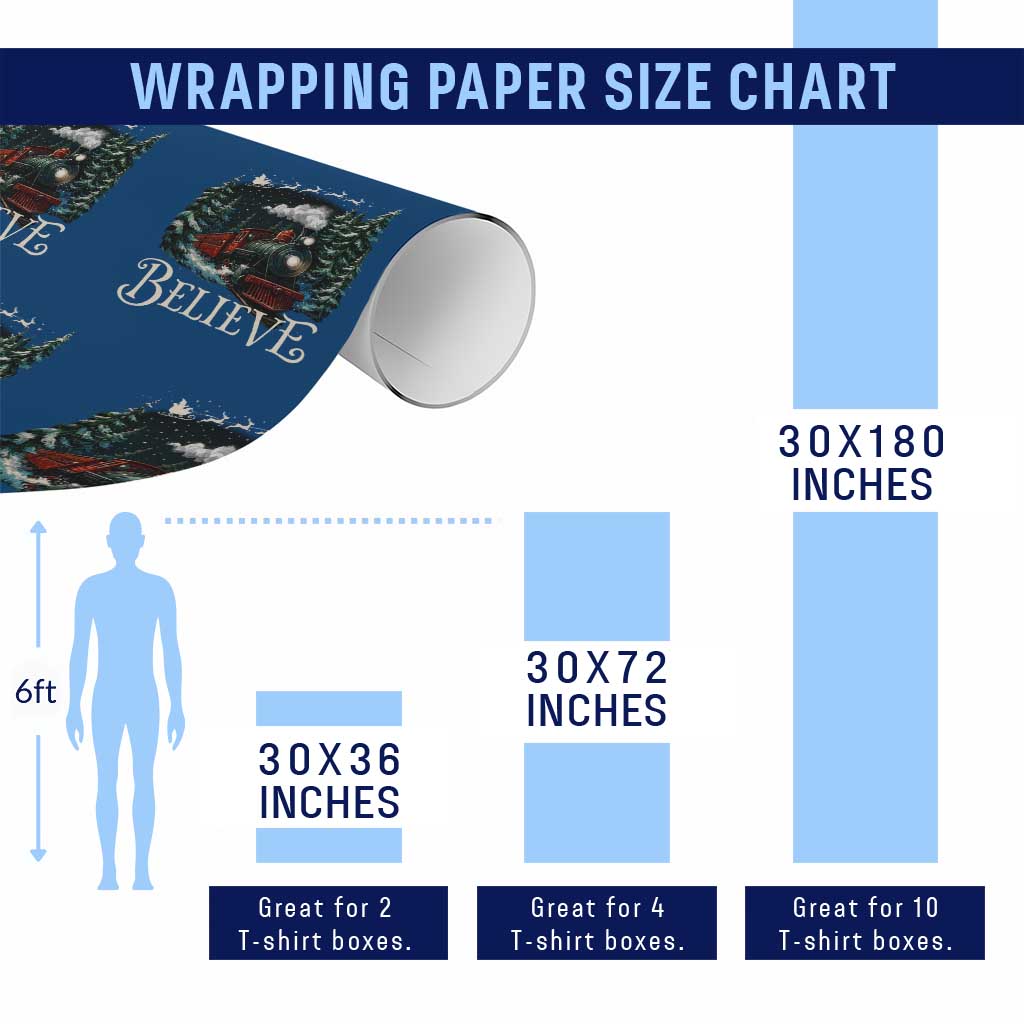Polar Express Wrapping Paper Roll Christmas Believe TS10 Print Your Wear