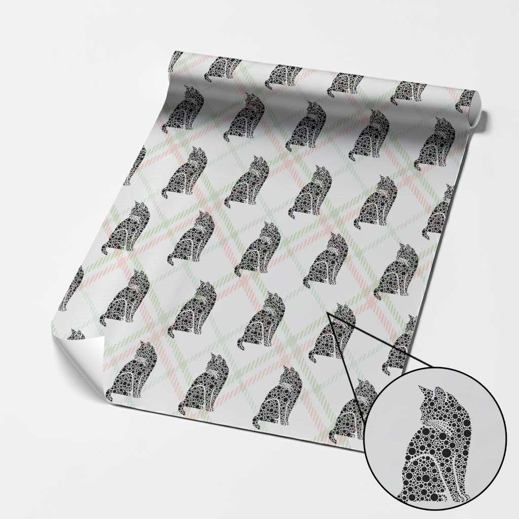 Polka Dot Black Cat Wrapping Paper Roll International Dot Day Gift TS12 Christmas Plaid Print Your Wear
