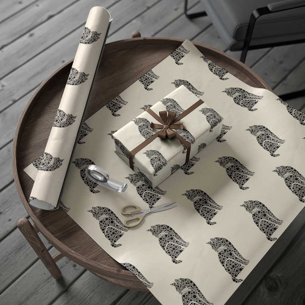 Polka Dot Black Cat Wrapping Paper Roll International Dot Day Gift TS12 Beige Print Your Wear