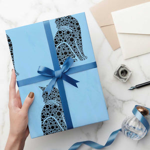 Polka Dot Black Cat Wrapping Paper Roll International Dot Day Gift TS12 Light Blue Print Your Wear