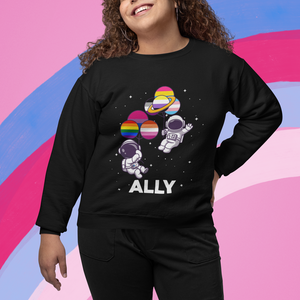 LGBT Ally Sweatshirt Proud Gay Support Astronaut Outer Space TS02 Printyourwear