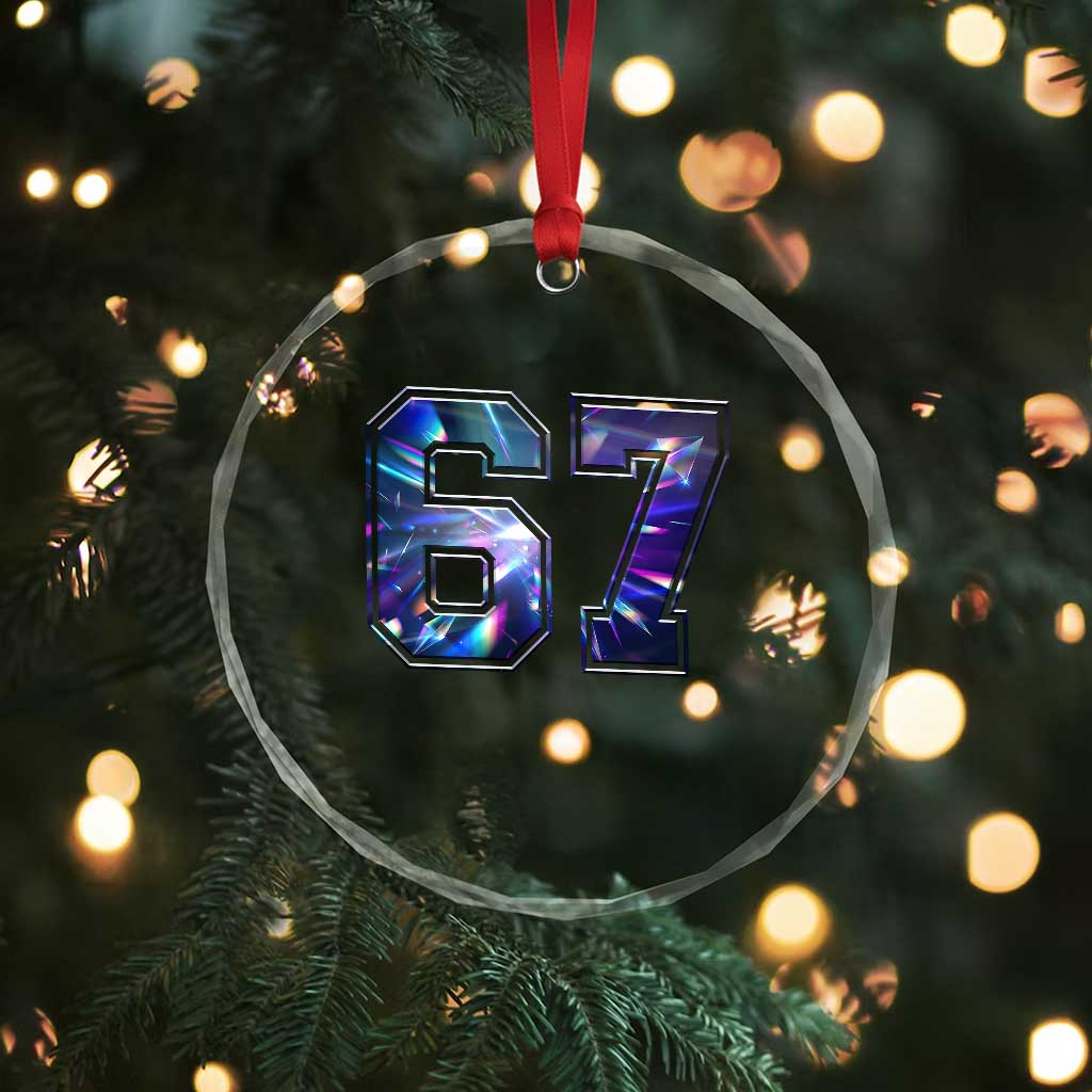 Prism Rainbow Effect Printed Crystal Glass Ornament Six Seven 67 Meme TS12 Print Your Wear