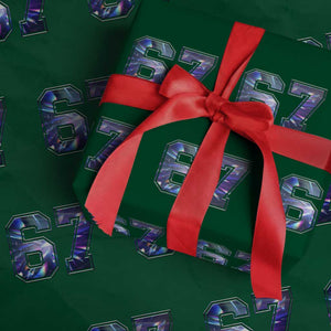 Prism Rainbow Effect Printed Wrapping Paper Roll Six Seven 67 Meme TS12 Green Print Your Wear