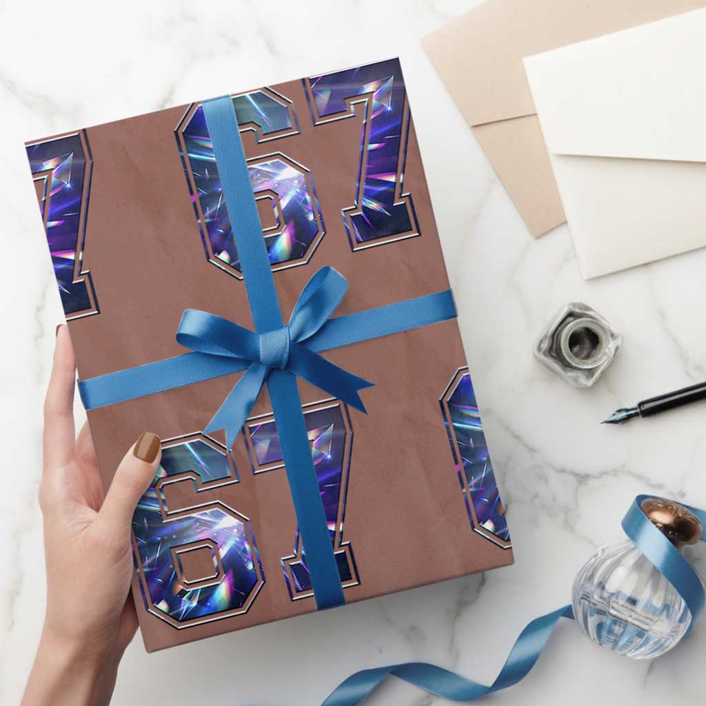 Prism Rainbow Effect Printed Wrapping Paper Roll Six Seven 67 Meme TS12 Mocha Print Your Wear
