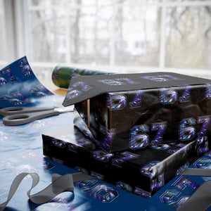 Prism Rainbow Effect Printed Wrapping Paper Roll Six Seven 67 Meme TS12 Black Print Your Wear