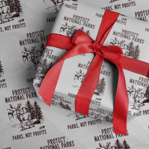 Protect National Parks Wrapping Paper Roll Support Parks Not Profits Deer TS02 White Print Your Wear