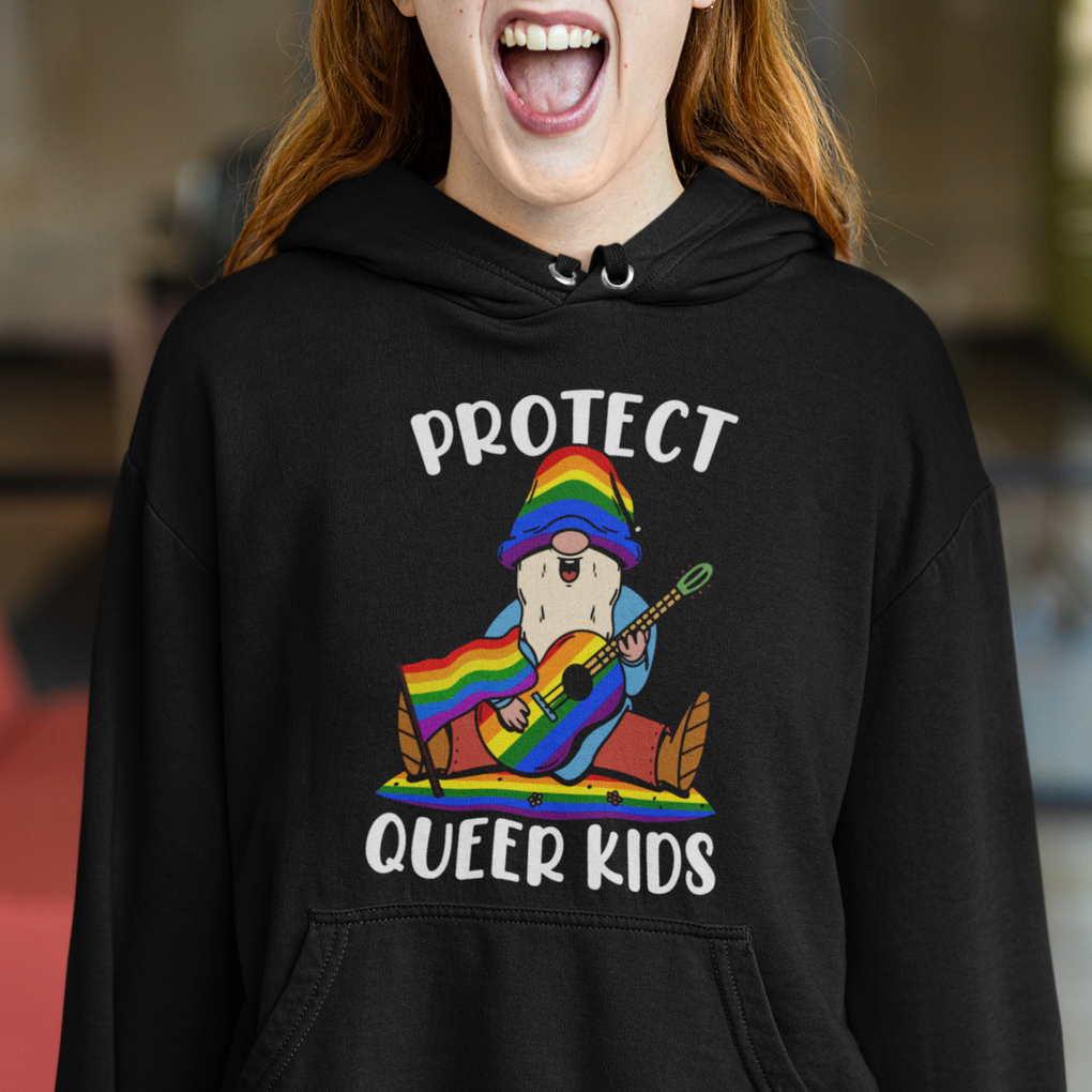 Protect Queer Kids Hoodie Gnome Ally LGBT Pride History Month Support TS02 Printyourwear