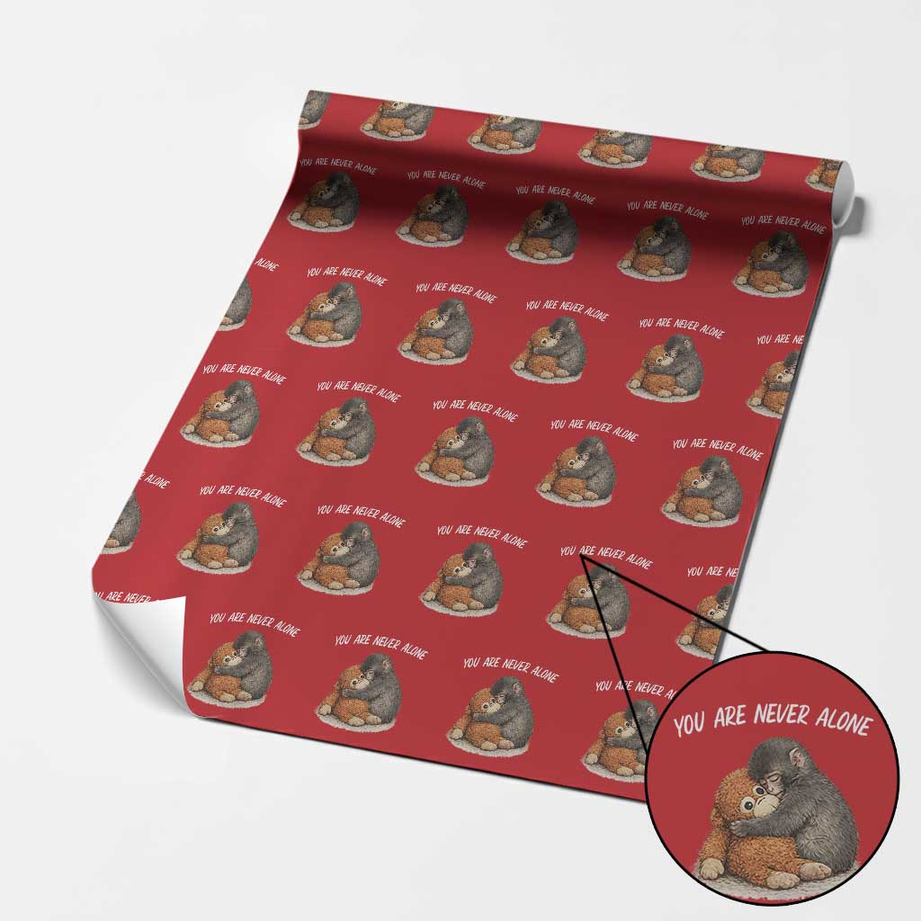 Punch Monkey Wrapping Paper Roll You Are Never Alone Brave TS14 Red Print Your Wear