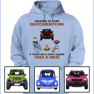 Custom Jeep Shirts, Welcome To Camp Quitcherbitchin If You're Not A Happy Camper Take A Hike Apparel CTM Custom - Printyourwear