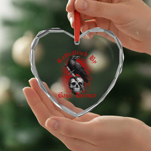 Radicalized By Basic Decency Heart Crystal Glass Ornament Vintage Gothic Victorian Crow Skull TS11 Print Your Wear