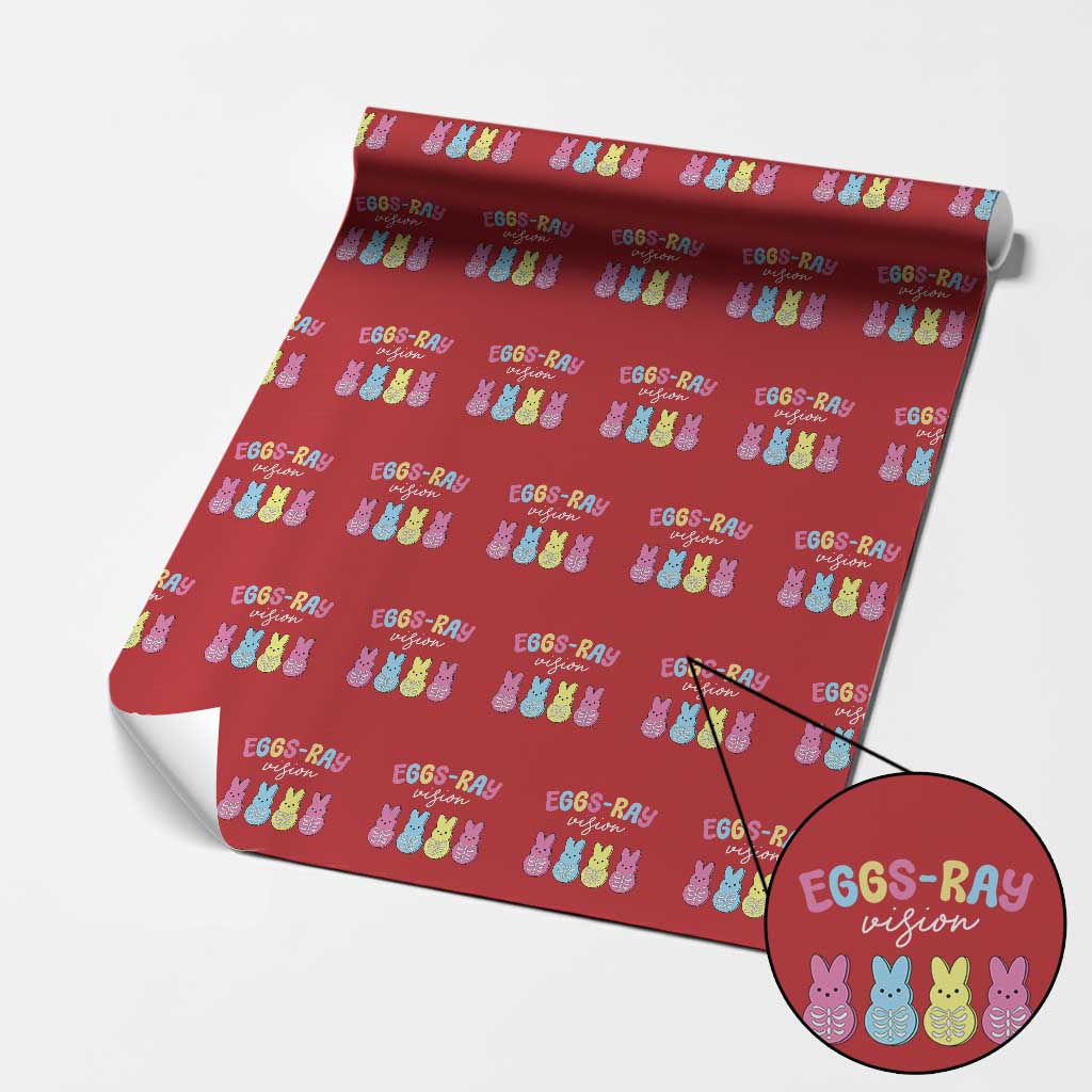 Radiology Easter Wrapping Paper Roll Eggs Ray Vision Xray Tech TS10 Red Print Your Wear