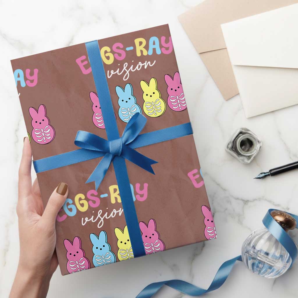 Radiology Easter Wrapping Paper Roll Eggs Ray Vision Xray Tech TS10 Mocha Print Your Wear