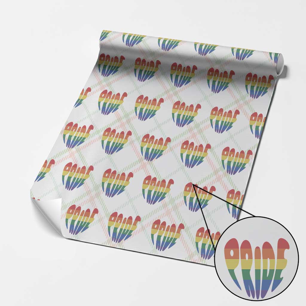 Rainbow Heart Pride Wrapping Paper Roll LGBTQ Support Graphic TS12 Christmas Plaid Print Your Wear