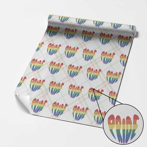 Rainbow Heart Pride Wrapping Paper Roll LGBTQ Support Graphic TS12 Christmas Plaid Print Your Wear
