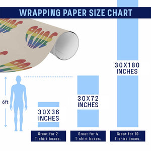 Rainbow Heart Pride Wrapping Paper Roll LGBTQ Support Graphic TS12 Print Your Wear