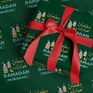 Ramadan Mubarak Muslim Wrapping Paper Roll TS02 Green Print Your Wear