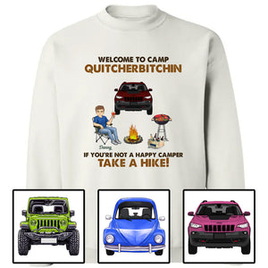 Custom Jeep Shirts, Welcome To Camp Quitcherbitchin If You're Not A Happy Camper Take A Hike Apparel CTM Custom - Printyourwear