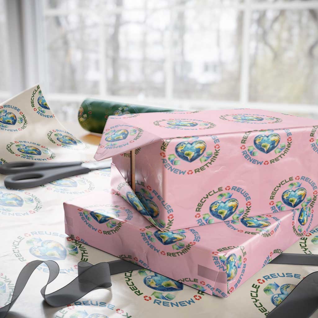 Recycle Reuse Renew Rethink Wrapping Paper Roll Zero Waste Life TS12 Light Pink Print Your Wear