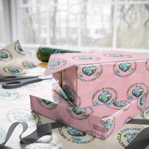 Recycle Reuse Renew Rethink Wrapping Paper Roll Zero Waste Life TS12 Light Pink Print Your Wear