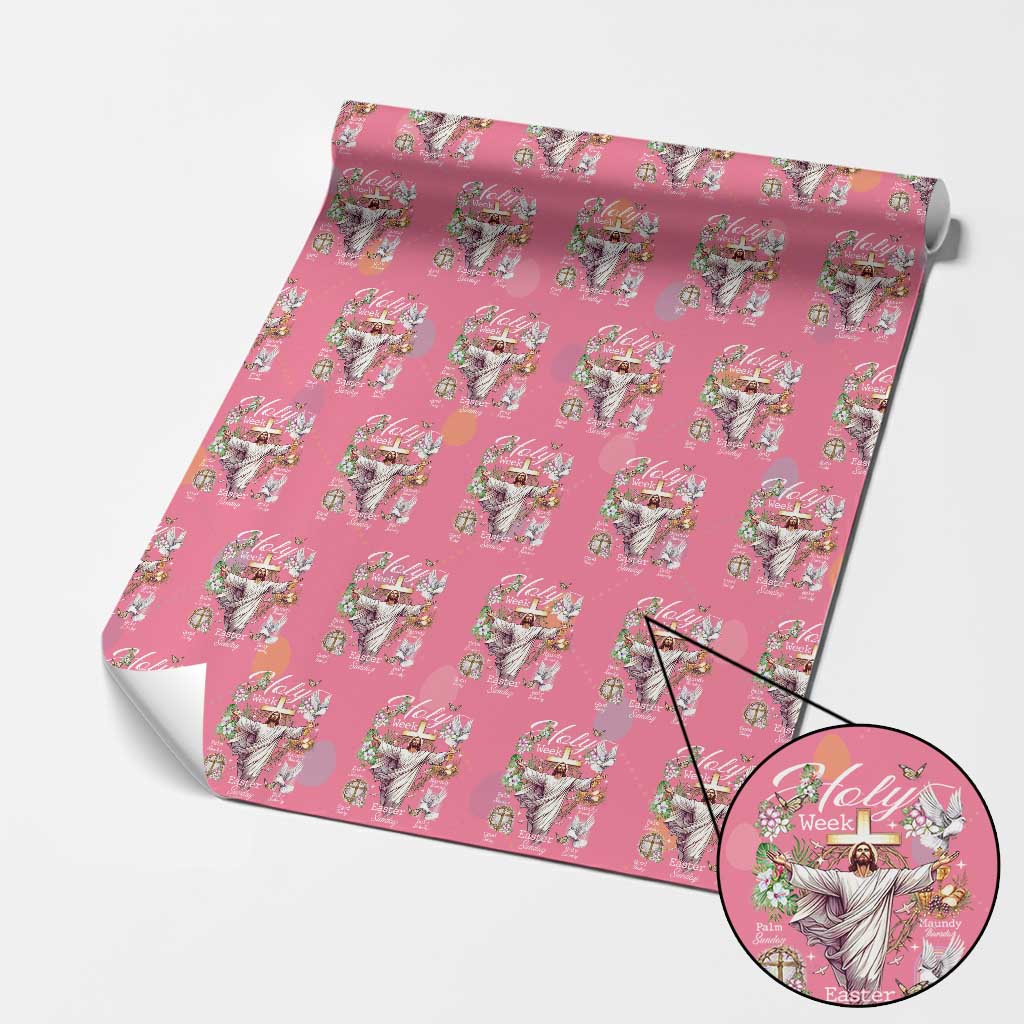 Religious Christian Easter Holy Week Christ Jesus Wrapping Paper Roll TS11 Pink Print Your Wear
