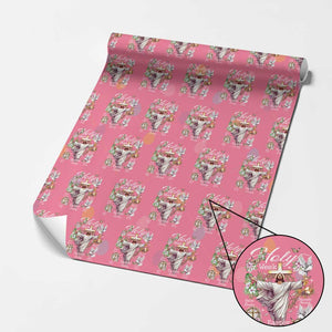Religious Christian Easter Holy Week Christ Jesus Wrapping Paper Roll TS11 Pink Print Your Wear