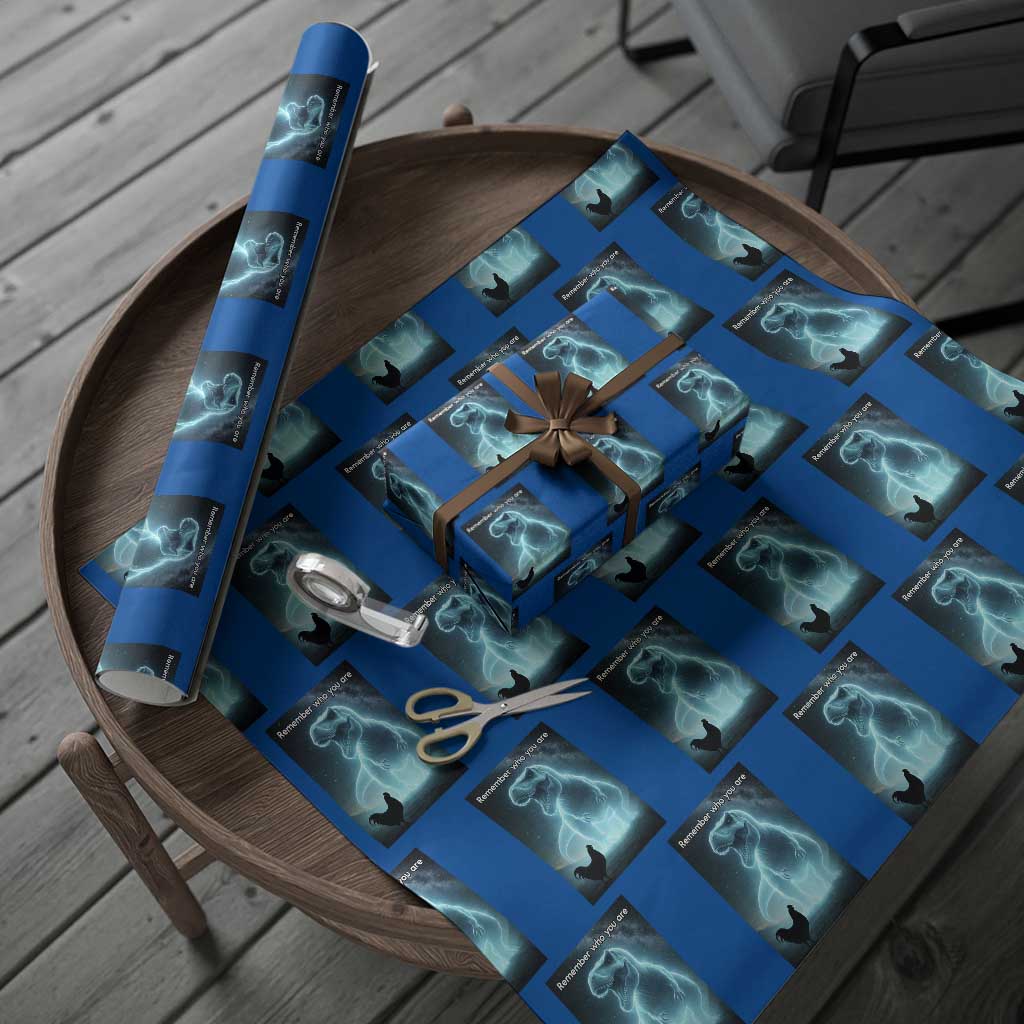 Remember Who You Are Wrapping Paper Roll Funny Evolution Joke Meme Chicken Dinosaur TS10 Blue Print Your Wear