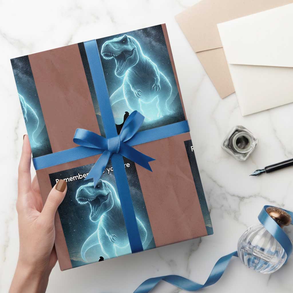 Remember Who You Are Wrapping Paper Roll Funny Evolution Joke Meme Chicken Dinosaur TS10 Mocha Print Your Wear