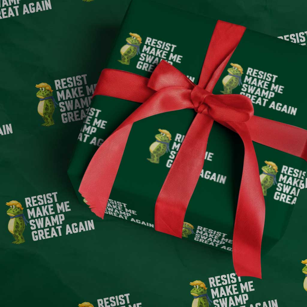 Resist Frog Wrapping Paper Roll Funny Polittical 2025 Meme TS14 Green Print Your Wear
