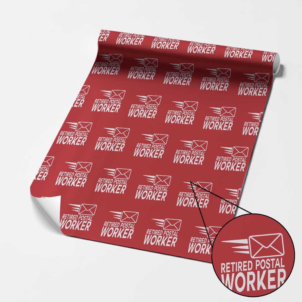 Retired Postal Worker Wrapping Paper Roll Mailman Postman Retirement Gifts TS10 Red Print Your Wear