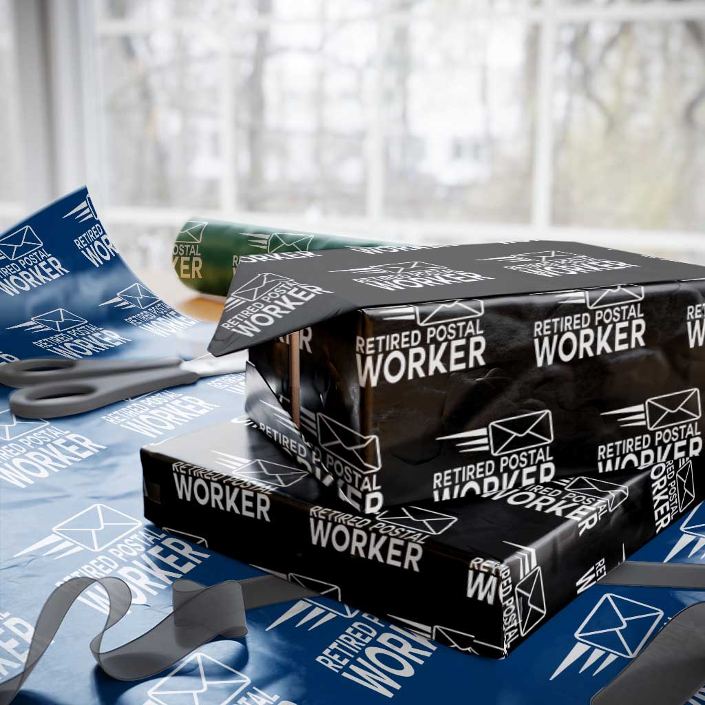 Retired Postal Worker Wrapping Paper Roll Mailman Postman Retirement Gifts TS10 Black Print Your Wear